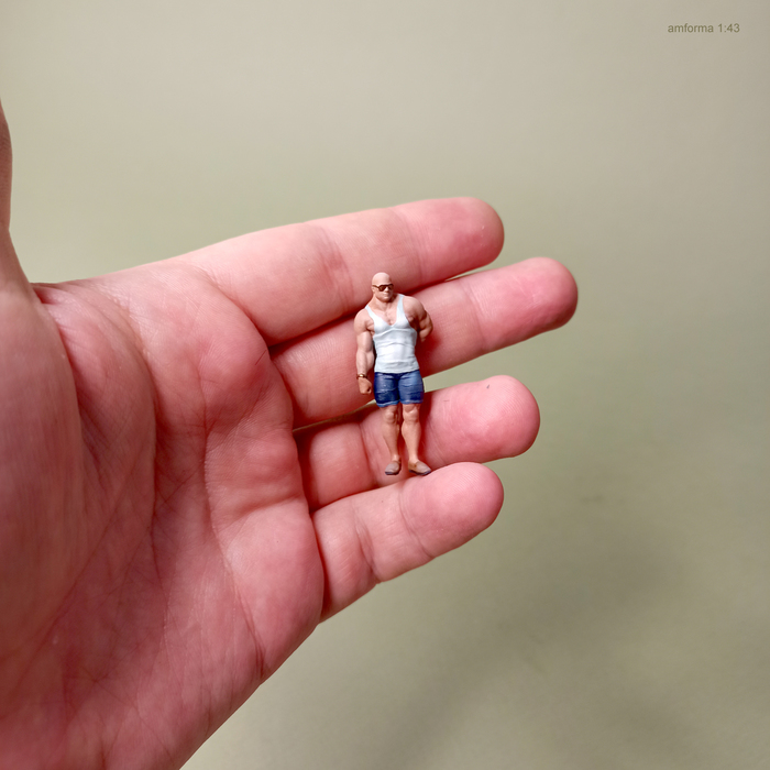 Культурист Миниатюра, 3D печать, 3D моделирование, Стендовый моделизм, Покраска миниатюр, Фигурки, 3D, Масштабная модель, Моделизм, Качок, Культуризм, Спорт, Бодибилдинг, Жим, Длиннопост, Рукоделие без процесса