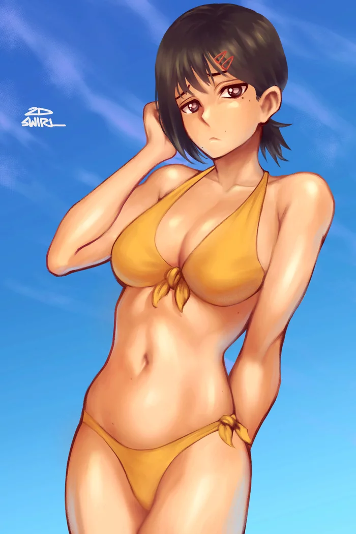 Kobeni - NSFW, Chainsaw man, Kobeni Higashiyama, Anime art, Anime, Swimsuit