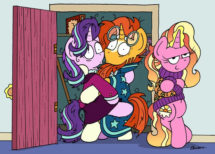 Good daughter... burned her ancestors under the whole school of friendship!!! - My little pony, Starlight Glimmer, Sunburst, Luster Dawn, Bobthedalek