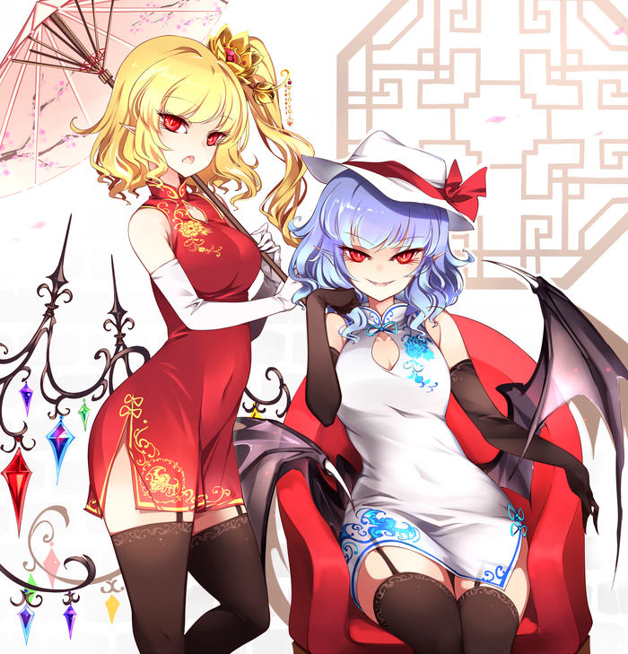 Flandre & Remilia Touhou, Flandre Scarlet, Remilia Scarlet, , Anime Art, Raptor7