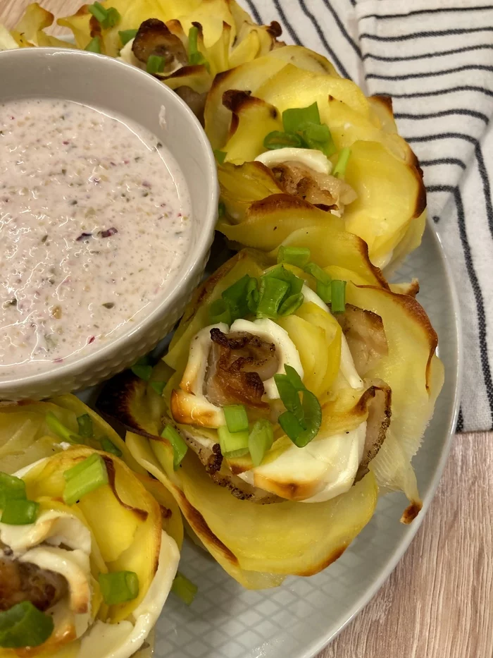 Potato roses - My, Recipe, Cooking, Video recipe, Food, Potato, Video, Longpost