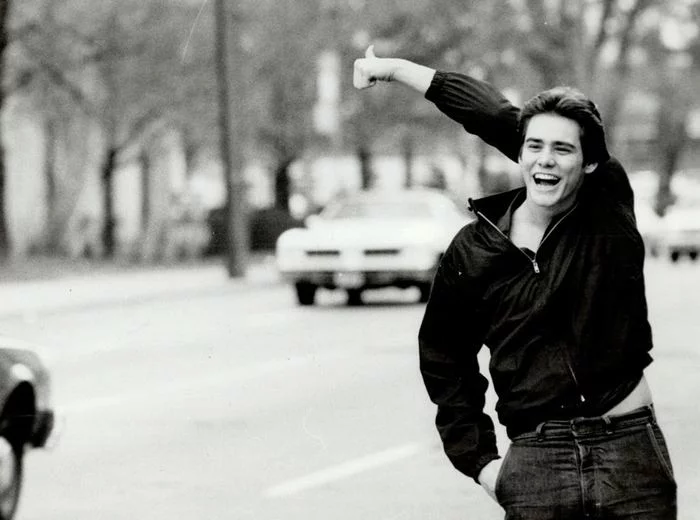 Jim Carrey, 1981 - Jim carrey, Black and white photo, 80-е, Actors and actresses