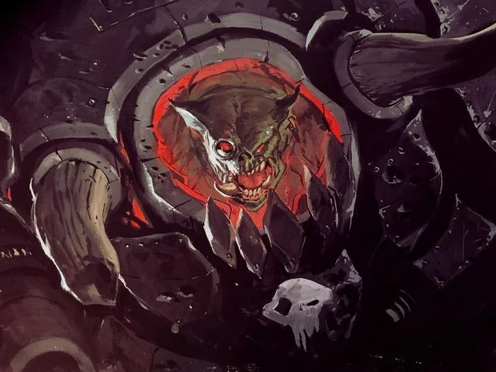 Ghazghkull by Ronan Toulhoat - Warhammer 40k, Wh Art, Ghazghkull, Orcs, Warboss, Ronan Toulhoat