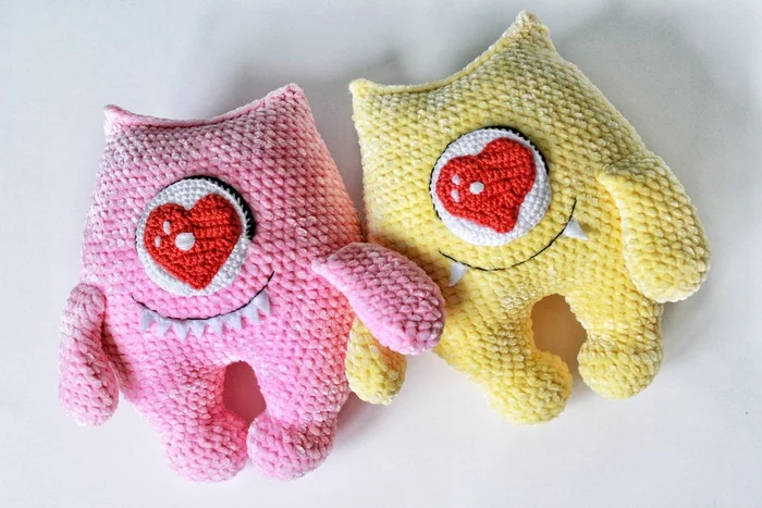 You're a monster, of course, but I love you. - My, Crochet, Amigurumi, Plush Toys, Valentine's Day, Favorite, Monster, Longpost