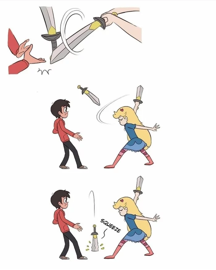 SPSZ.Comics (How to resolve an argument with a girl ? Of course a sword fight!) - Comics, Cartoons, Star vs Forces of Evil, Marco diaz, Star butterfly, Longpost