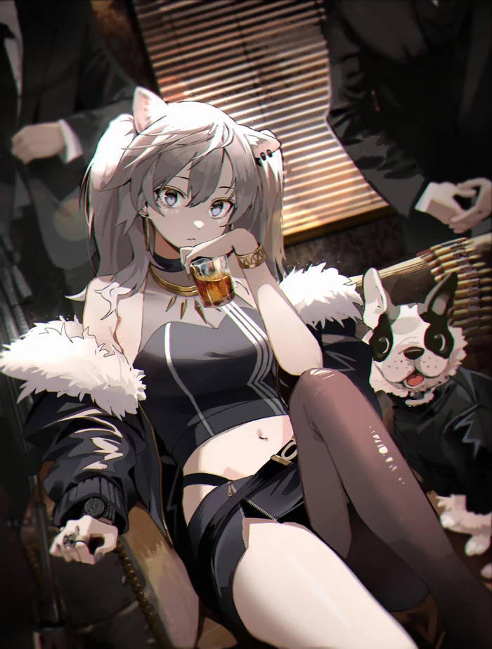 Shishiro botan - Anime, Anime art, Hololive, Shishiro botan, Animal ears, Virtual youtuber