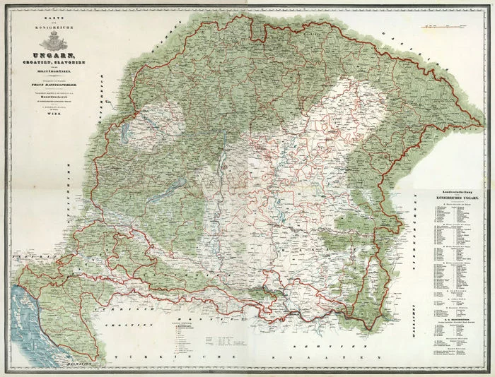 Hungarian lands in 1843 - Cards, Hungary, Austrian Empire