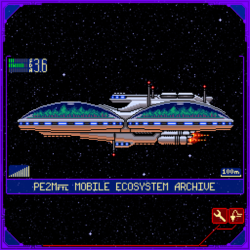 PE2M FTL Мобильный Архив Экосистемы Pixel Art, Космос, Космический корабль, Faster Than Light