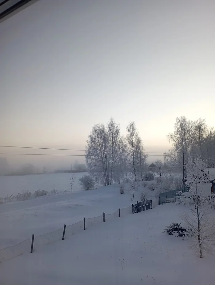 The view from my window. Belarus. Rajima - My place, Homeland, Winter, House