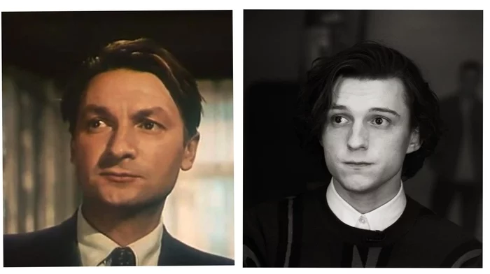 Georgiy Vicin and Tom Holland - My, Georgy Vitsin, Tom Holland, Similarity, Celebrities, Actors and actresses