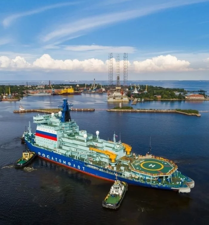 Kronstadt - The photo, Russia, Kronstadt, Sea, beauty, Icebreaker, Nuclear icebreaker, Rosatomflot, Tow, Ship