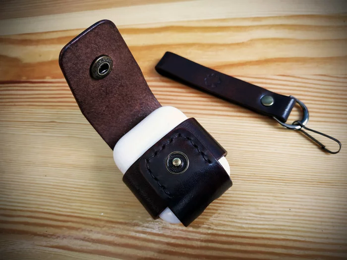 Leather case for apple air pod headphones - My, Leather products, Longpost, Needlework without process, Video, Handmade, Natural leather, Accessories