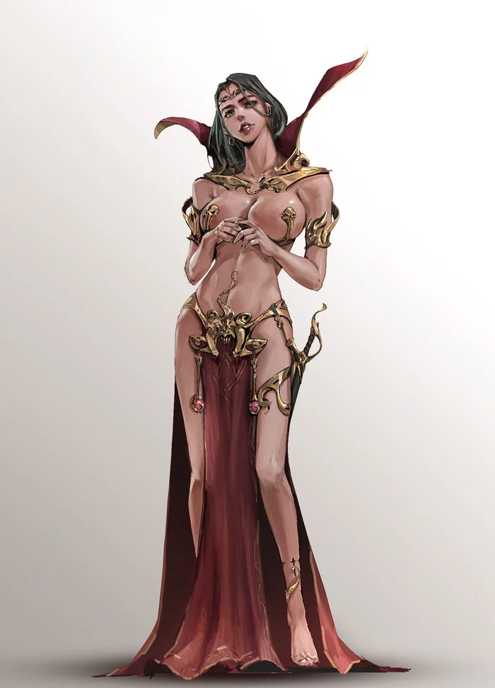 Fantasy Girls Concept by Dante Liu - NSFW, Dante Liu, Girls, Fantasy, Concept Art, Art, Longpost