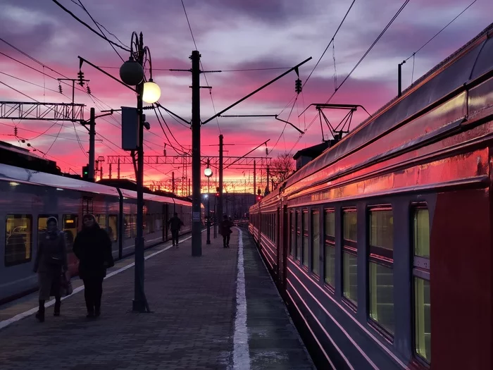 Beautiful - My, Railway, dawn, Images, Winter, North Caucasus, The photo