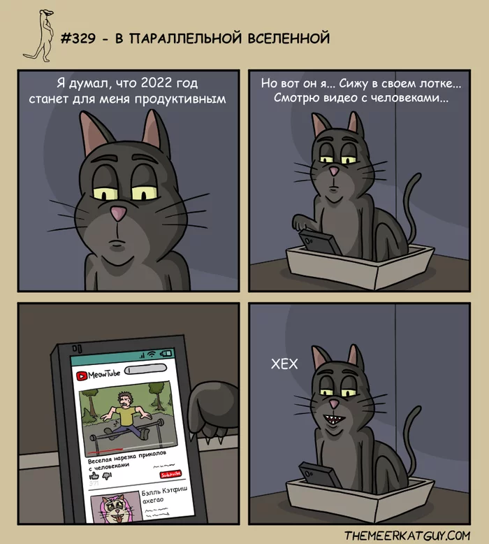 In a parallel universe - Comics, Translation, Themeerkatguy, cat, People, Video, 2022