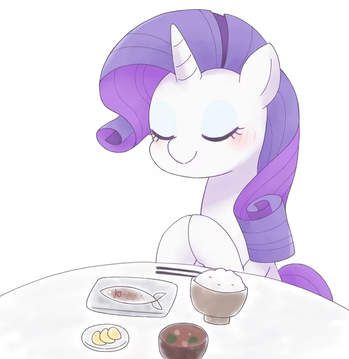 God, have mercy on me and serve me food on a platter! - My little pony, Rarity, Art, PonyArt, Ginmaruxx