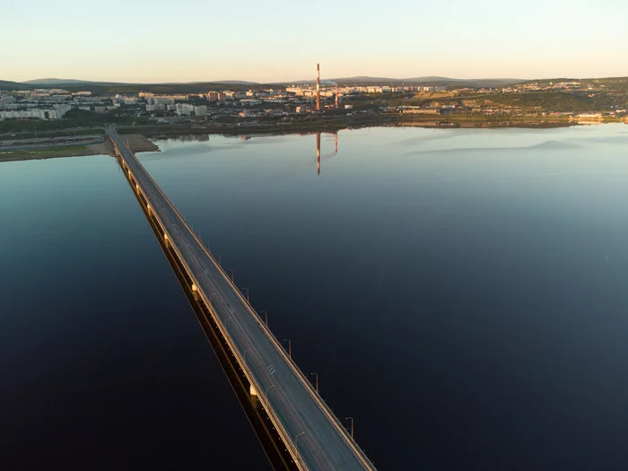 Kola Bridge on polar day - My, Murmansk, Murmansk region, Russia, Kola Peninsula, Architecture, Longpost, The photo, Landscape, Quadcopter