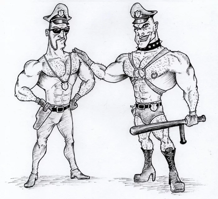 There will be no peaceful solution - My, Images, Humor, Comics, Sketch, Drawing, Police, Gachimuchi, Dungeon master, LGBT, Sjw