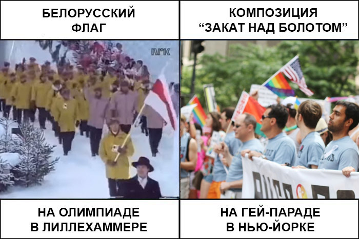 Continuation of the post As they say - feel the difference! - Republic of Belarus, Flag, LGBT, Gay Pride, Politics, Winter Olympic Games, Reply to post