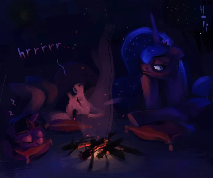 Camping - My little pony, Twilight sparkle, Princess luna, Princess celestia, Holivi