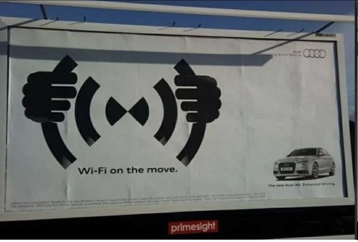 It seemed - Audi, Goatse, It seemed, Wi-Fi, Billboard, Creative advertising, Pareidolia