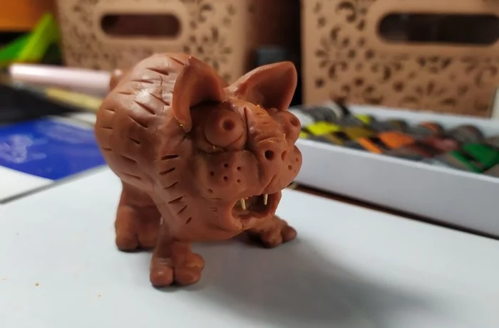 First experience, first time - My, Friday tag is mine, Polymer clay, Acrylic, Lynx, cat, Creation, Longpost
