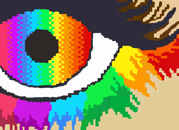 Rainbow Eye - Моё, Pixel Art, Пиксель, Арт