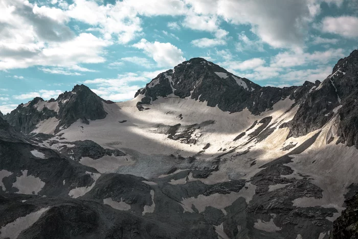 Big Mark (3758) - My, The photo, The mountains, Mountain tourism, Tourism, Hike, Landscape, Caucasus mountains, Summer, Nature, Karachay-Cherkessia, Snow, Glacier