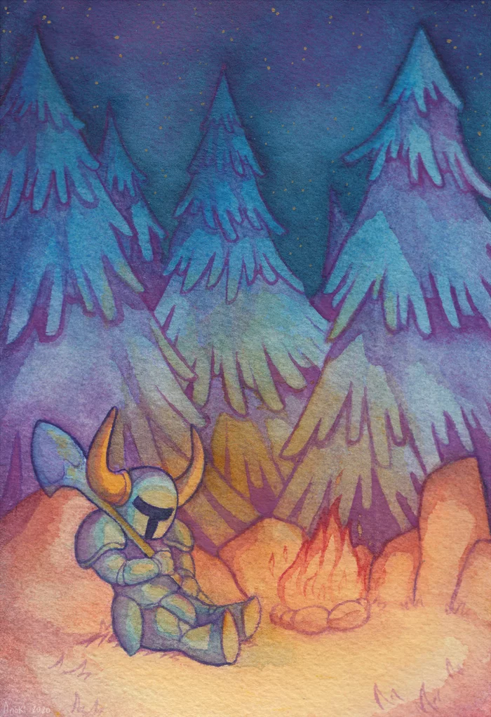 Shovel Knight - Art, Traditional art, Shovel Knight, Computer games