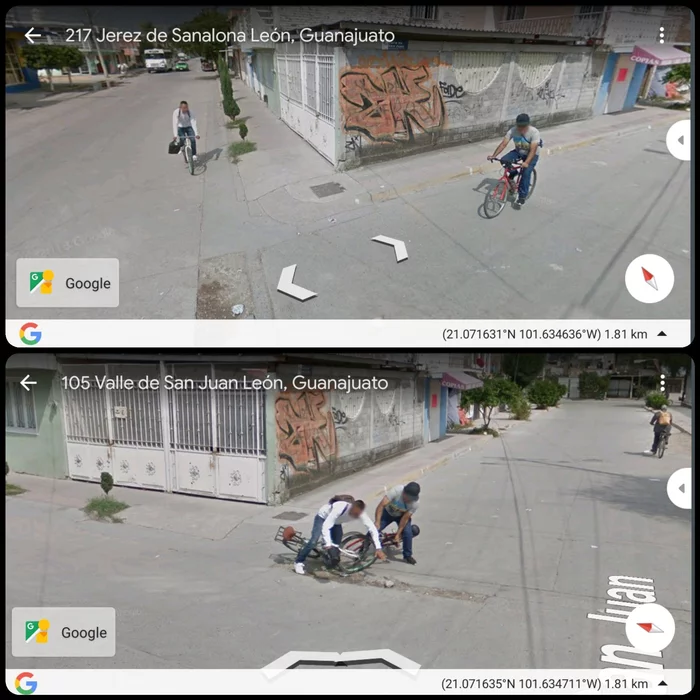 Didn't share the road - Google maps, Cards, Screenshot, Fail, Crash, A bike