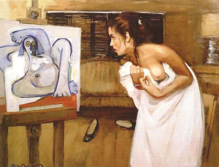 I'm an artist, that's how I see... - NSFW, Reaction, Portrait, Spain, Oil painting