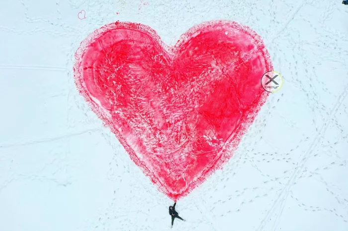 Big Heart on the Moscow Canal - My, Love, February 14 - Valentine's Day, Khimki, Подмосковье, Moscow region, Winter, February, Russia, Longpost