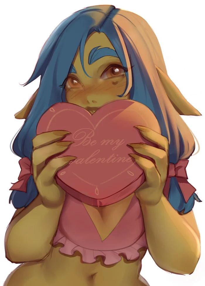 Goblinsha with a Valentine - Maewix, Art, Fantasy, Goblins