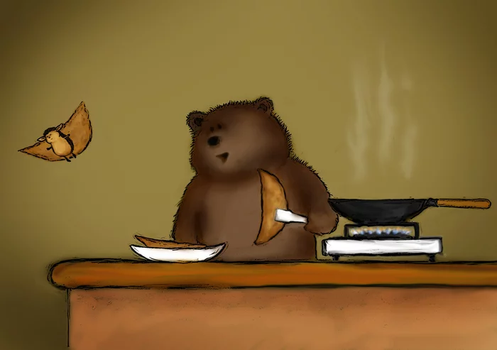 Cheburek's appeasement - My, Digital drawing, Art, Hedgehog, The Bears, Cheburek