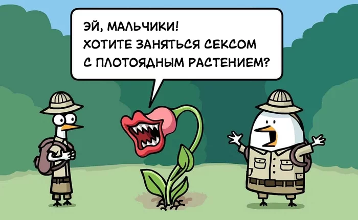 Have you ever tried this with a carnivorous plant? - Comics, Fredo and Pidjin, Translated by myself, Web comic, Humor, Repeat, Do not repeat, Longpost, Flowers