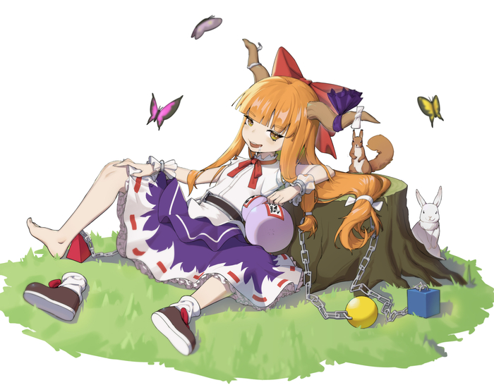 Suika Touhou, Ibuki Suika, Anime Art, , 