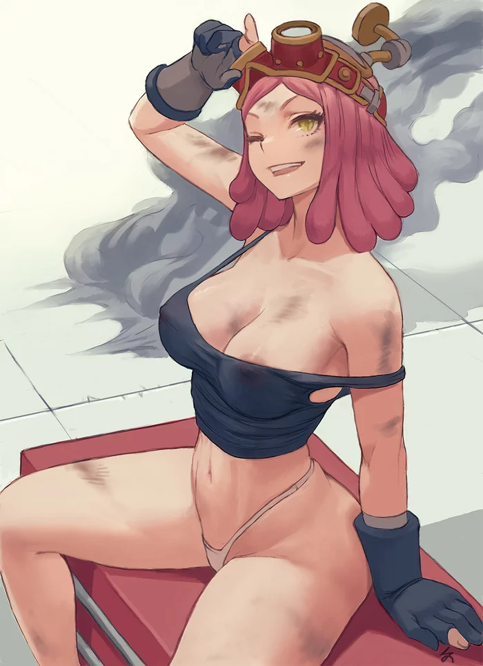 Mei Hatsume - NSFW, Anime, Anime art, Mei Hatsume, Boku no hero academia, Art, Girls, Boobs, Hand-drawn erotica, Pantsu, Zefrablue