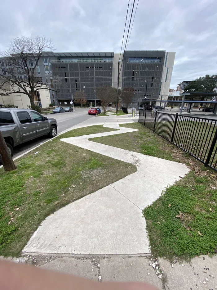 One overly zigzag sidewalk - Sidewalk, Zigzag, Excesses