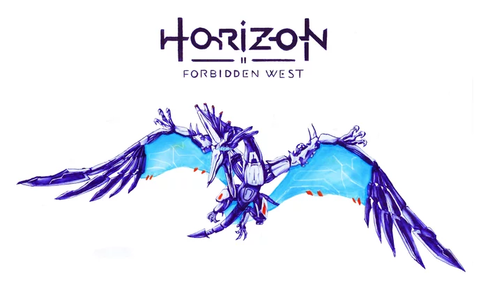 Horizon Forbidden West - Моё, Рисунок, Horizon forbidden west, Фанатское творчество, Рисунок ручкой, Рисование, Длиннопост