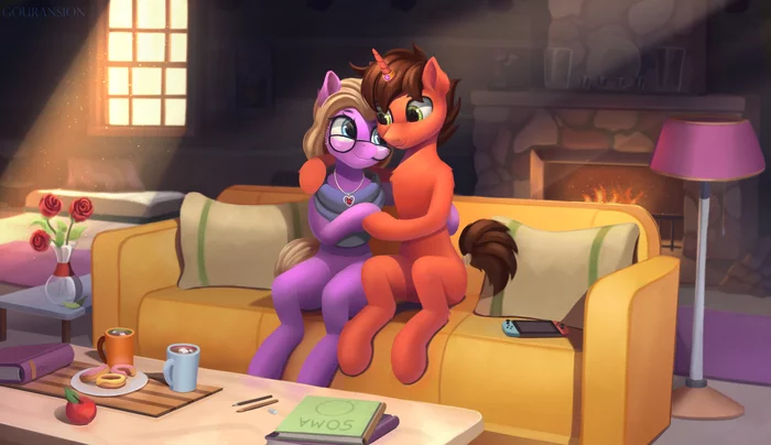 Sitting on the couch - My little pony, Original character, PonyArt, Gouransion