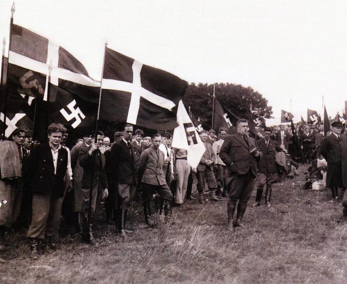 Party meeting of the Faroese branch of the Danish National Socialist Party, 1940s - Historical photo, Nazism, Faroe islands