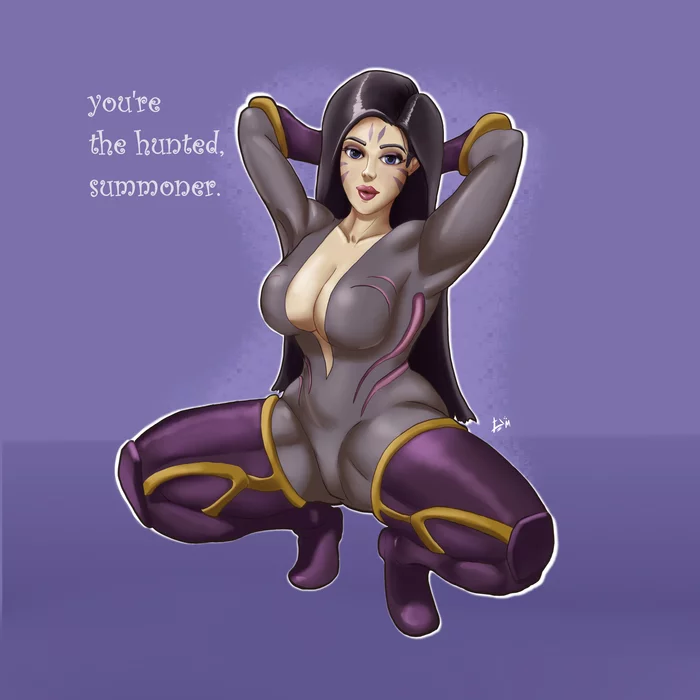 Kai'sa (League of legends) - My, League of legends, Art, Pin up, Illustrations, Characters (edit), Kaisa, Girls, Patreon, Latex, Drawing, Monster girl, Game art
