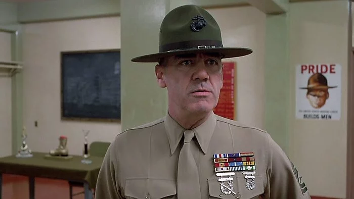 I'm wondering what are the awards on Sergeant Hartman's chest? Can anyone know? - Full Metal Jacket, Movies