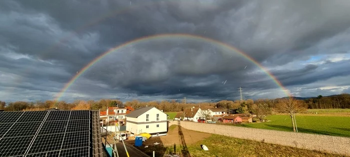 The End of the Rainbow - My, Nature, Rainbow, beauty of nature, The clouds, Longpost