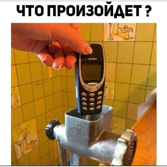 Mom will nail for breaking the meat grinder - Memes, The photo, Telephone, Mobile phones, Nokia 3310, Meat grinder