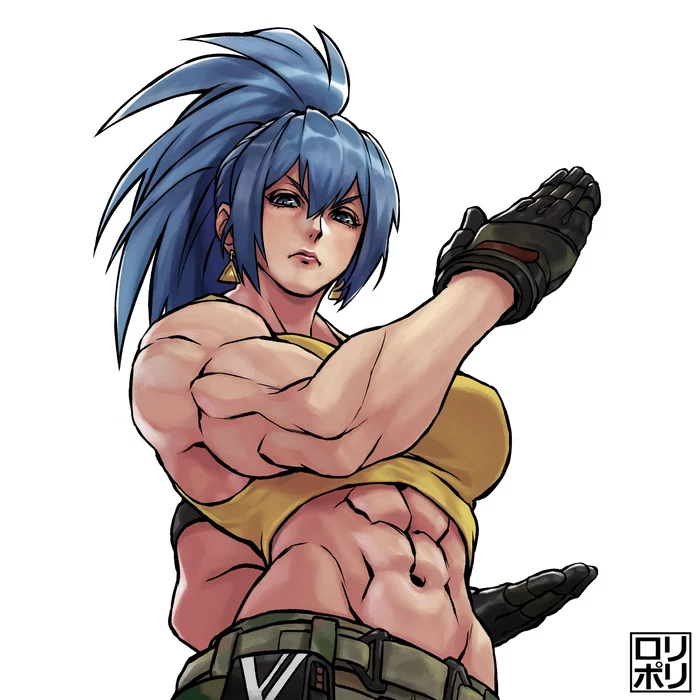 Leona heidern - Jamrolypoly, Muscleart, Strong girl, Art, Girls, Leona heidern, The king of fighters, Anime, Anime art, Sports girls