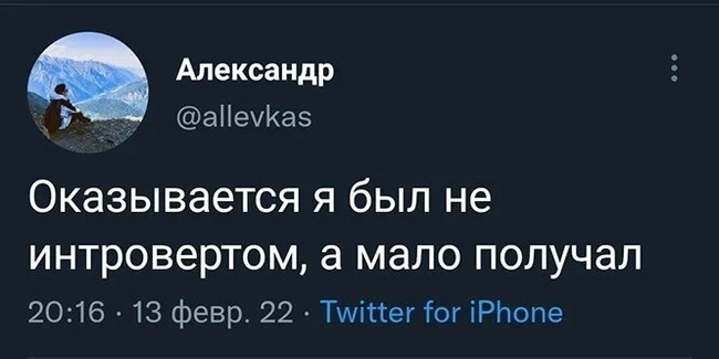 Когда разобрался в себе - Twitter, Скриншот, Интроверт