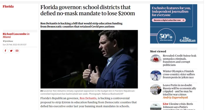 200 million fine if schoolchildren wear masks. Florida News! - Politics, Satire, Coronavirus