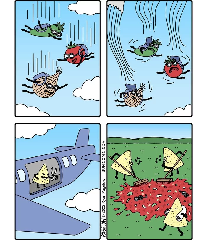 Straight to the sauce - Buni, Pagelow, Sauce, Crisps, Comics, Skydiving