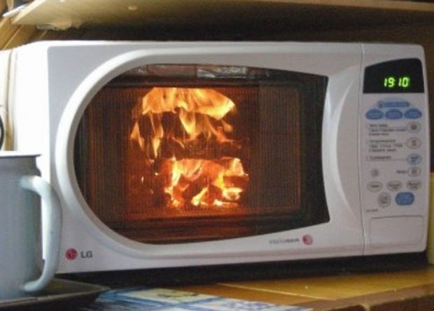 Virus in the microwave - Microwave, Virus, Computer virus, Malware, Humor, Fire, Appliances